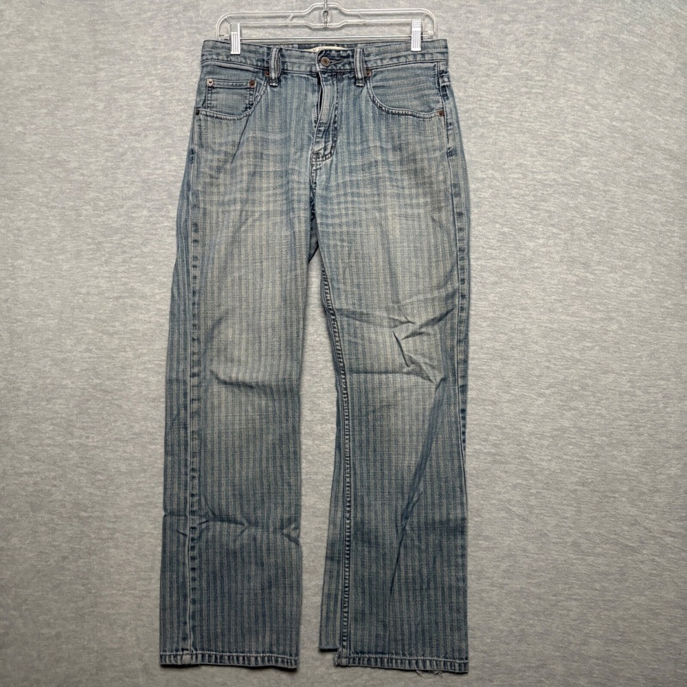 Vintage Express striped Grunge Light Wash jeans Men (30x28)